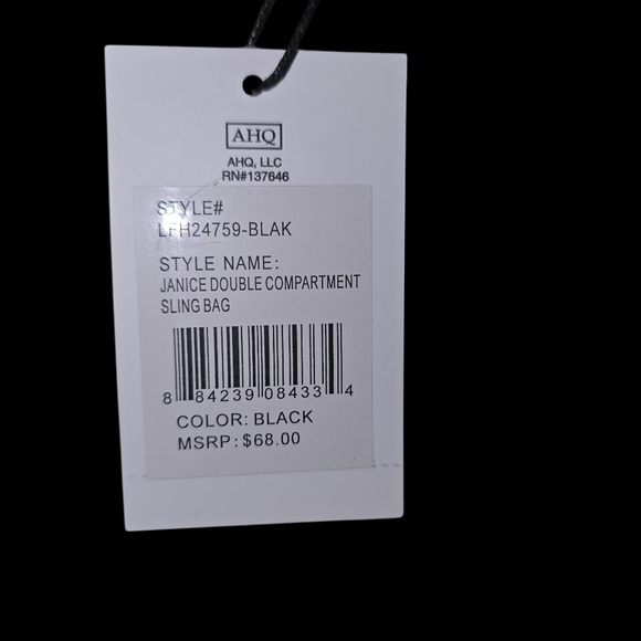 London Fog Janice Double Compartment Slingbag, Black, NWT!! - Picture 3 of 3